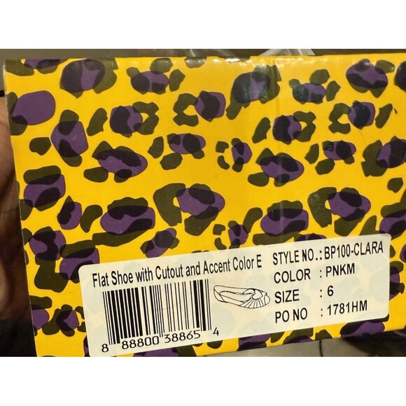 Bettie Page Flat Cutout Accent Pink Women's Ballet Flat Shoes Adult Size 6 NWT - Picture 11 of 11